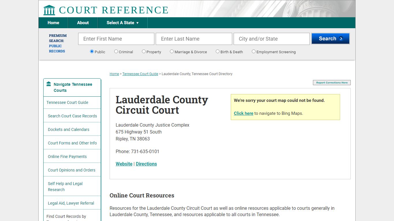 Lauderdale County Circuit Court - Court Records Directory