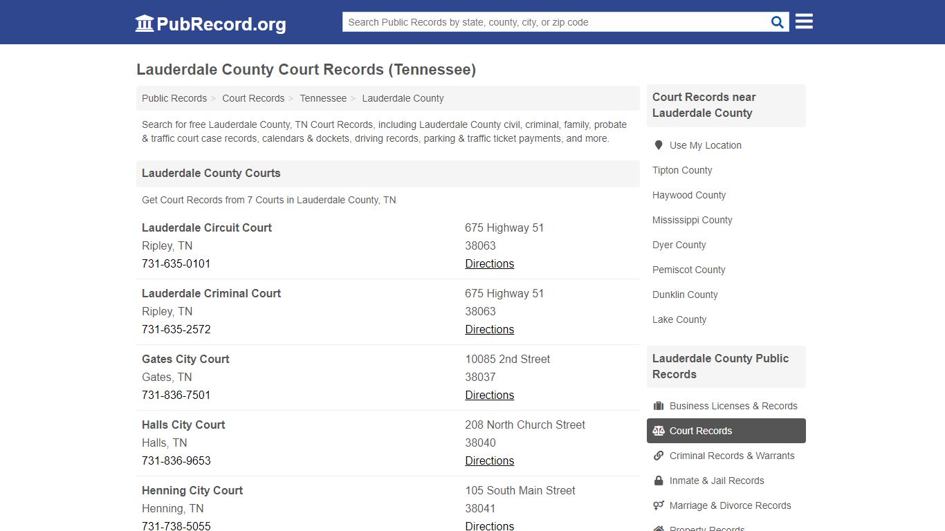 Lauderdale County Court Records (Tennessee)