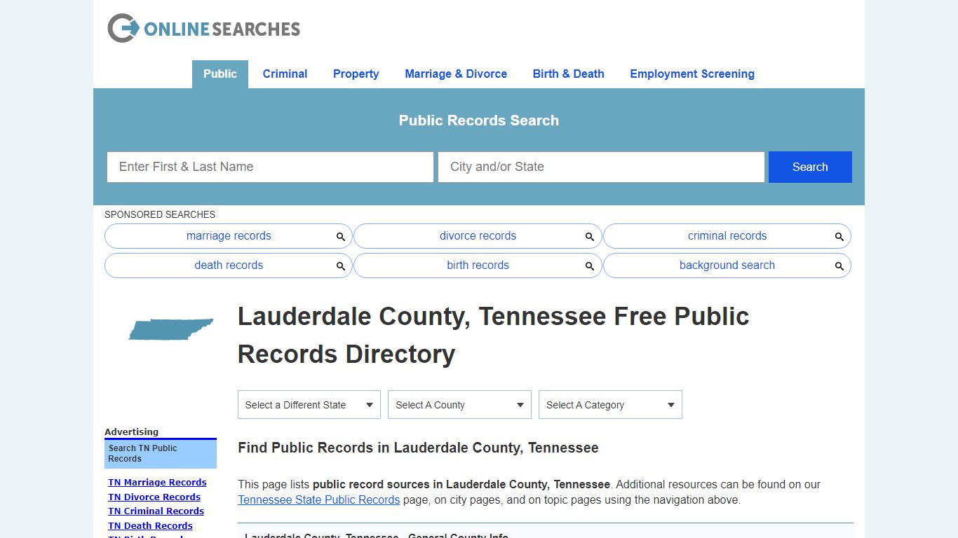 Lauderdale County, Tennessee Public Records Directory